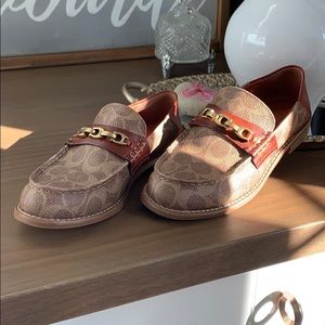 Worn once Coach Monogram Loafers size 5